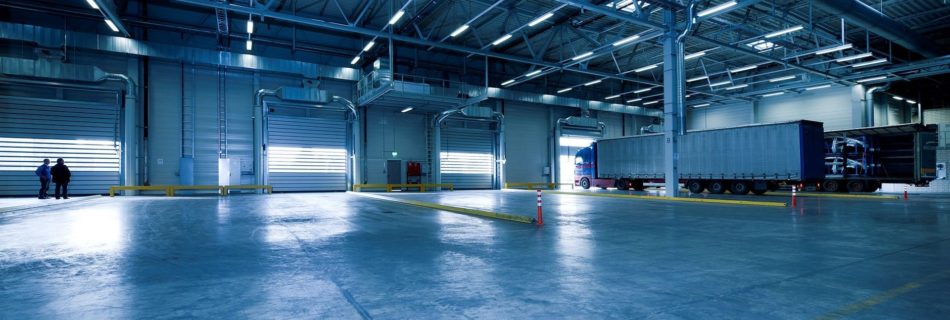 interior of empty parking lot